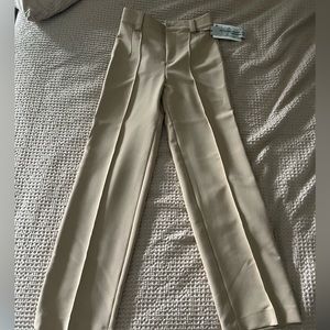 XS tan straight leg zara trouser